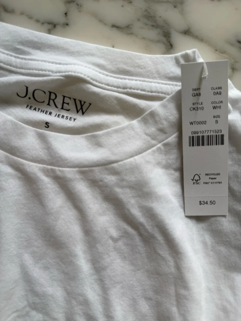 J. Crew White Short Sleeve Crewneck Tee